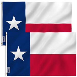 anley pack of 2 fly breeze 3x5 foot texas state flag - vivid color and fade proof - canvas header and double stitched - texas state flags polyester with brass grommets 3 x 5 ft