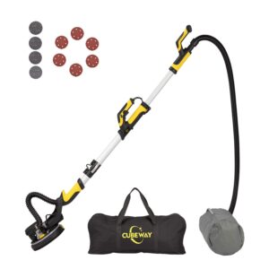 CUBEWAY Drywall Sander with Vacuum Attachment, Innovative Fixture for Ceiling Sander, Electric Drywall Sander with LED Light, Variable Speed and ETL Listed