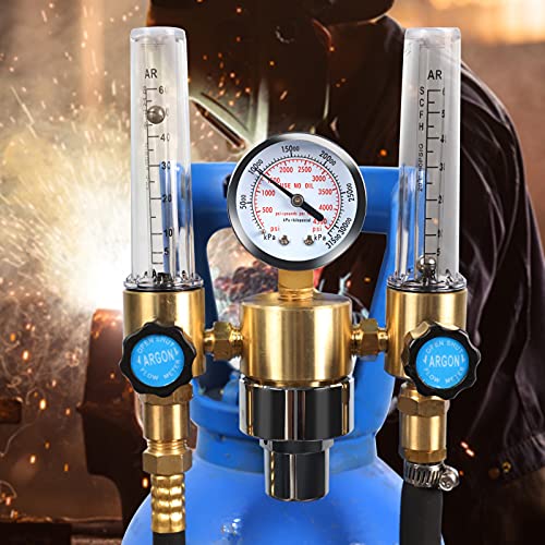 BETOOLL Argon/CO2 MIG TIG Flow Meter Gas Regulator Gauge 0-60 SCFH 0-4500 Psi CGA580 Inlet Connection