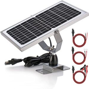suner power 12v solar battery charger maintainer, waterproof 10w solar trickle charger, high efficiency solar panel kit, built-in intelligent mppt controller + adjustable bracket + sae cable kits