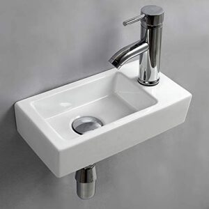 wall hung basin sink small bathroom sink rectangle ceramic wash basin right hand (right hand)