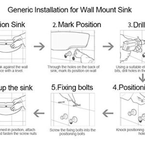 Wall Hung Basin Sink Small Bathroom Sink Rectangle Ceramic Wash Basin Right Hand (Right Hand)