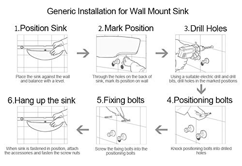 Wall Hung Basin Sink Small Bathroom Sink Rectangle Ceramic Wash Basin Right Hand (Right Hand)