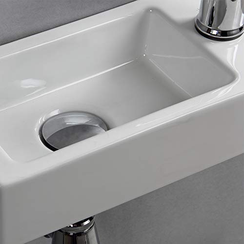 Wall Hung Basin Sink Small Bathroom Sink Rectangle Ceramic Wash Basin Right Hand (Right Hand)