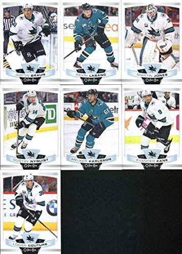 2019-20 O-Pee-Chee Hockey San Jose Sharks Team Set (Made by Upper Deck) of 16 Cards: Brenden Dillon(#80), Brent Burns(#94), Joe Pavelski(#121), Joe Thornton(#154), Tomas Hertl(#156), Erik Karlsson(#182), Joonas Donskoi(#189), Marc-Edouard Vlasic(#260), Ti