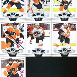 2019-20 O-Pee-Chee Hockey Philadelphia Flyers Team Set (Made by Upper Deck) of 16 Cards: Ryan Hartman(#3), James van Riemsdyk(#8), Travis Konecny(#53), Carter Hart(#64), Travis Sanheim(#96), Nolan Patrick(#195), Ivan Provorov(#273), Sean Couturier(#287),