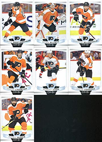 2019-20 O-Pee-Chee Hockey Philadelphia Flyers Team Set (Made by Upper Deck) of 16 Cards: Ryan Hartman(#3), James van Riemsdyk(#8), Travis Konecny(#53), Carter Hart(#64), Travis Sanheim(#96), Nolan Patrick(#195), Ivan Provorov(#273), Sean Couturier(#287),