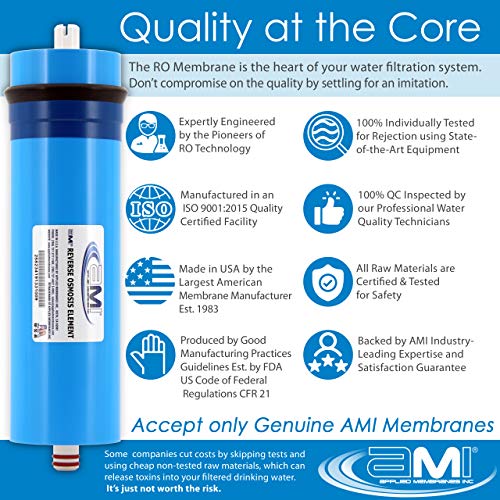 300 GPD Tankless Reverse Osmosis Membrane | Tankless RO Membrane Water Filter Replacement for Reverse Osmosis Water Filtration System | 3" x 12" Universal Compatibility | Made in USA