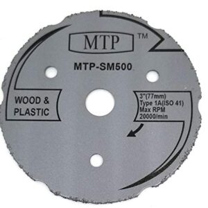 MTP Brand Pack of 8 Assort 3" Wood Plastic Metal Masonry Cutting Wheel Compatible to use for Dremel SM600 Saw Max - 7/16" Arbor