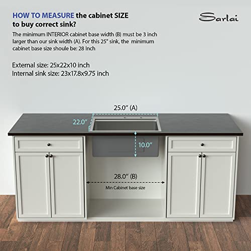 25 Drop Laundry Sink Workstation - Sarlai 25x22 Kitchen Sink Stainless Steel 16 Gauge Top Mount Drop In Overmount Deep Single Bowl Laundry Utility Sink Basin