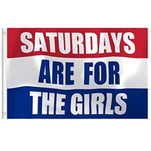 aisto 3x5 feet saturdays are for the girls flag, vivid and fade resident flag for dorm room banner college parties outdoor & indoor decor