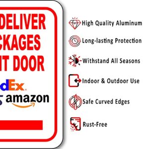 Please Deliver All Packages to Front Door Left Arrow Delivery Sign for Delivery Driver - Delivery Instructions for My Packages from Amazon, FedEx, USPS, UPS, Indoor Outdoor Signs for Home - 8.5"x10"