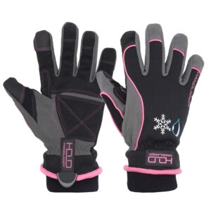 handlandy waterproof insulated work gloves, 3m thinsulate thermal winter gloves for men women touch screen, warm ski snowboard cold weather gloves (medium, pink)
