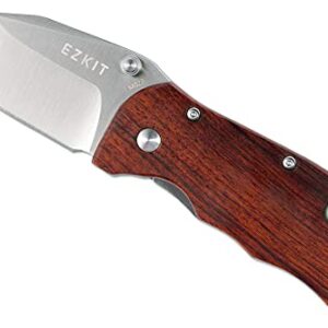 EZKIT Folding Pocket Knife, EDC Knife, 8Cr13MoV Steel, Easy One Hand Open, Wood Handle, Deep Pocket Clip, Blade Length 2.7inch