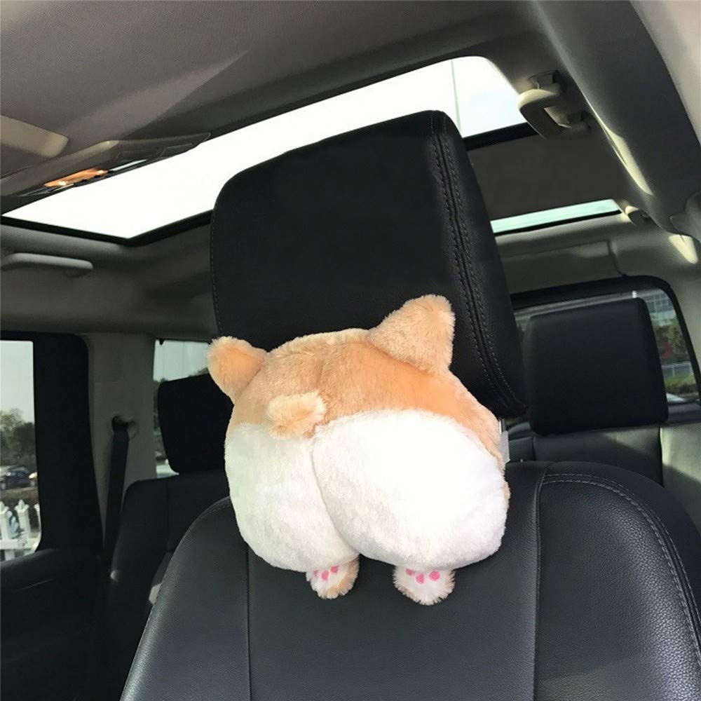 Neck Pillow Novelty Bottom Car Seat Neck Pillow Dog Buttocks Headrest Cushion Plush Toy car Accessories