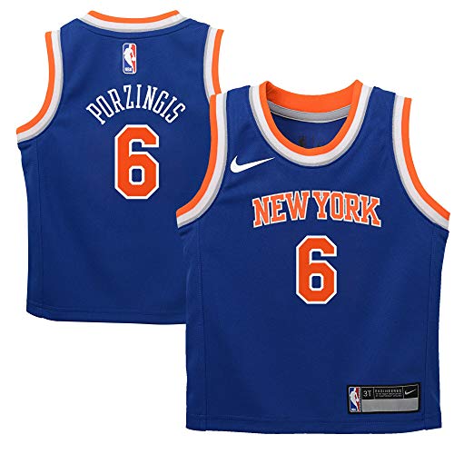 Toddler New York Knicks Kristaps Porzingis #6 Blue Icon Jersey Swingman 2T Nike