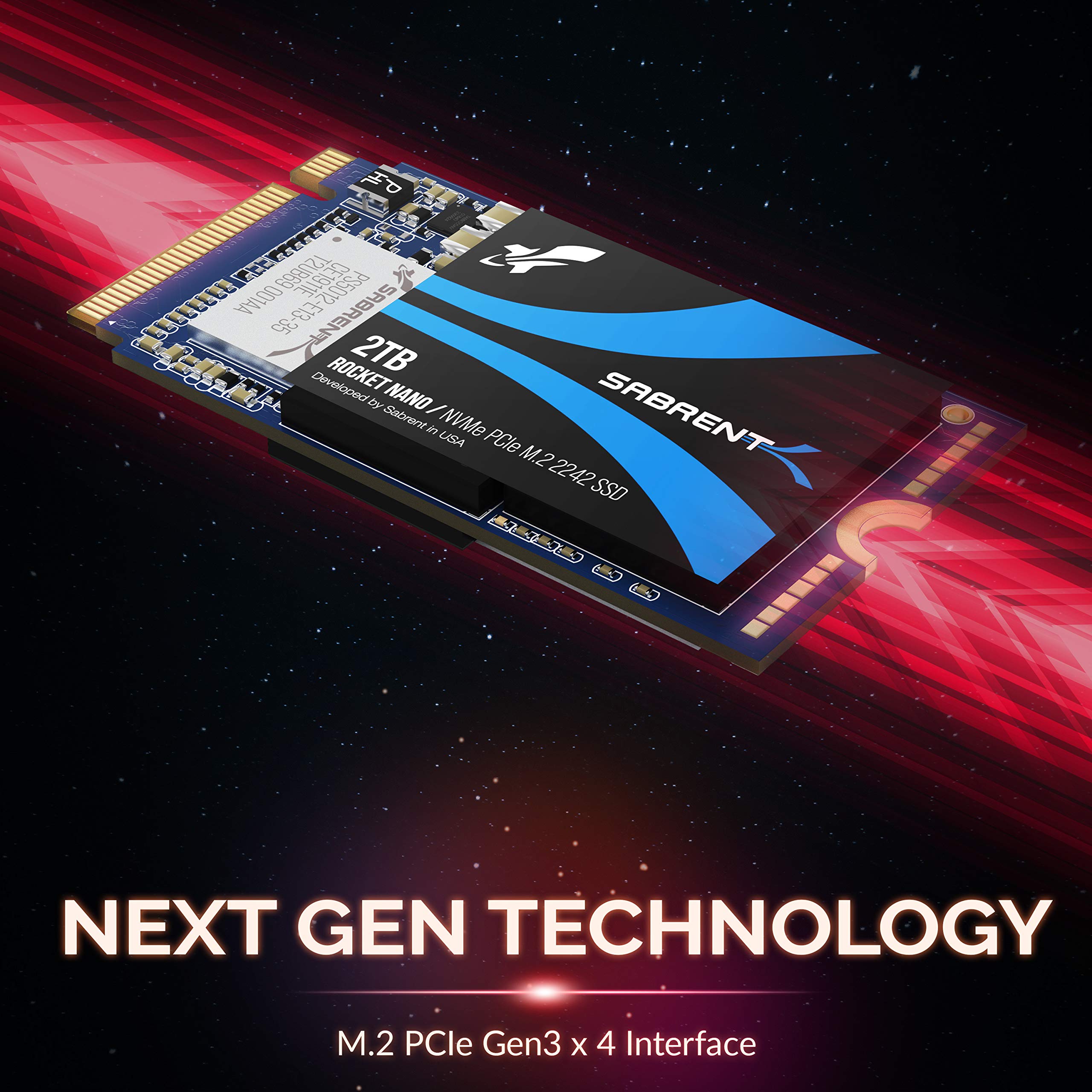 SABRENT 2TB Rocket NVMe PCIe M.2 2242 DRAM-Less Low Power Internal High Performance SSD (SB-1342-2TB)