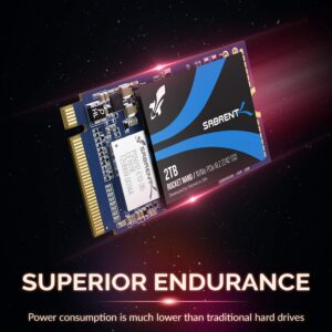 SABRENT 2TB Rocket NVMe PCIe M.2 2242 DRAM-Less Low Power Internal High Performance SSD (SB-1342-2TB)