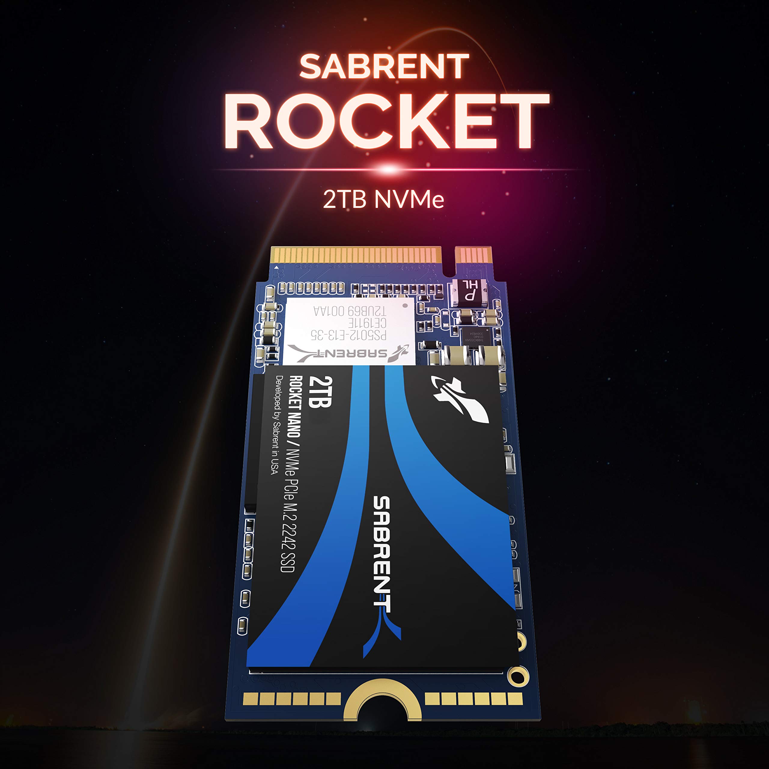 SABRENT 2TB Rocket NVMe PCIe M.2 2242 DRAM-Less Low Power Internal High Performance SSD (SB-1342-2TB)