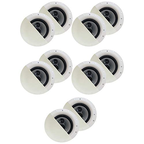 Acoustic Audio CSic84 Frameless in Ceiling 8" Speaker 5 Pair Pack 3 Way Home Theater Speakers