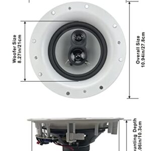 Acoustic Audio CSic84 Frameless in Ceiling 8" Speaker 5 Pair Pack 3 Way Home Theater Speakers