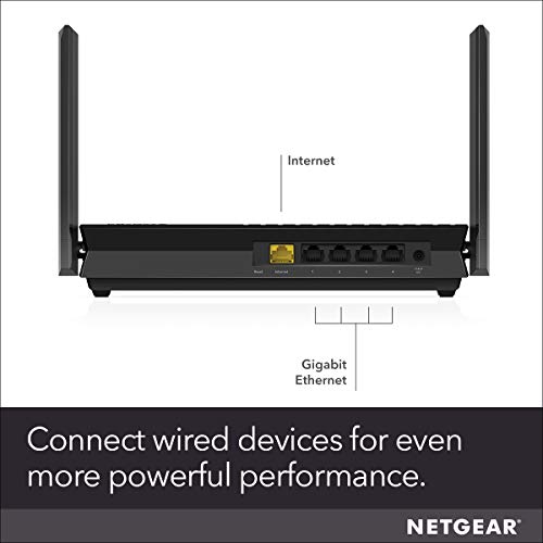 NETGEAR 4-Stream Wifi 6 Router (RAX15) - AX1800 Wireless Speed (Up to 1.8Gbps) | Up to 1500 sq ft Coverage & 20+ Devices | Ideal for iPhone 11, Samsung Galaxy S20