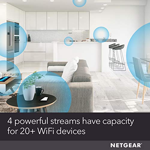 NETGEAR 4-Stream Wifi 6 Router (RAX15) - AX1800 Wireless Speed (Up to 1.8Gbps) | Up to 1500 sq ft Coverage & 20+ Devices | Ideal for iPhone 11, Samsung Galaxy S20