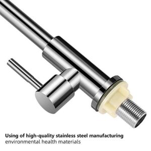 Cold Water Faucet Only,Brushed Nickel Stainless Steel Single Handle Single Hole Faucet High Arc Cold Water Sink Faucet for Kitchen,Outdoor, Garden and Bar.(Free Cold Water Supply Lines)