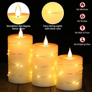 Flameless Candles,LED Candles,Battery Candles, Real Wax 3PCS