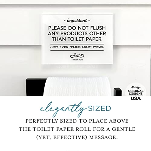 3.5x5 Inch Do Not Flush Rules Bathroom Sign ~ Ready to Stick ~ Premium Finish, Durable