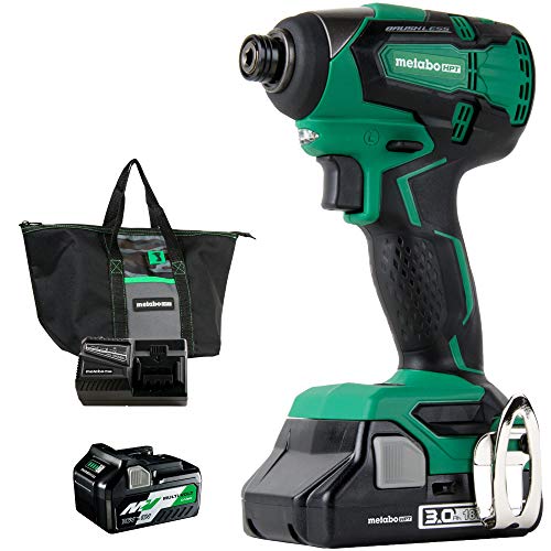 Metabo HPT WH18DBFL2T 18V Cordless Impact Driver | Includes 2 Batteries (1) 36V/18V Multivolt 5.0Ah & (1) 18V Compact 3.0Ah Battery | 1,522 in-lbs of Torque | Up to 3,100 Rpm 3,400 BPM | Brushless