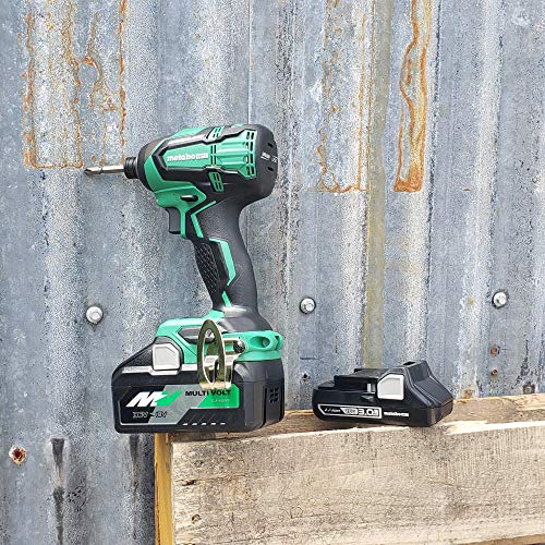 Metabo HPT WH18DBFL2T 18V Cordless Impact Driver | Includes 2 Batteries (1) 36V/18V Multivolt 5.0Ah & (1) 18V Compact 3.0Ah Battery | 1,522 in-lbs of Torque | Up to 3,100 Rpm 3,400 BPM | Brushless