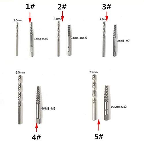 Loboo Idea 11 Pieces Damaged Screw Extractor Set, Remove Broken Head Screw & Bolt Screw Extractor Drill Bit Set, Adjustable Tap Die Wrench Stud Remover Screw Extractor Set (11 Pieces Screw Extractor)