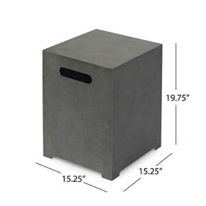 Catherine Outdoor Round Fire Pit with Tank Holder, Concrete