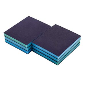 biaungdo 220 grit sanding sponge washable&reusable sanding blocks,wet dry sanding sponges blue 6pcs