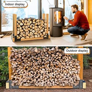 Urban Deco Firewood Rack Outdoor Bracket Kit - Log Racks Outdoor For Firewood Adjustable Log Holder Heavy Duty Firewood Rack Brackets 2x4 Wood Racks Outdoor For Firewood - Black Wood Rack - Pack Of 2