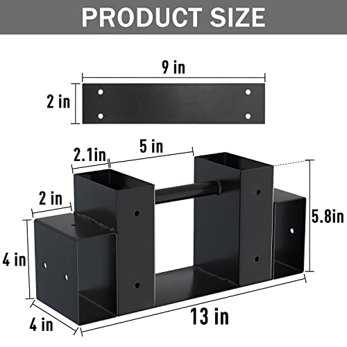 Urban Deco Firewood Rack Outdoor Bracket Kit - Log Racks Outdoor For Firewood Adjustable Log Holder Heavy Duty Firewood Rack Brackets 2x4 Wood Racks Outdoor For Firewood - Black Wood Rack - Pack Of 2