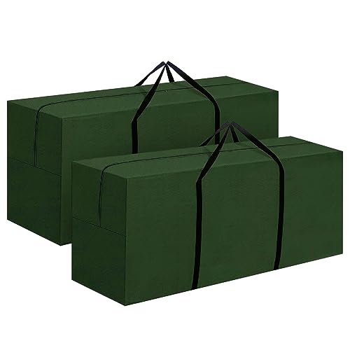 skyfiree Outdoor Cushion Storage Bag 2 Pack Fits Up to 12 Ft Tall Artificial Disassembled Trees, Xmas Tree Bag, Patio Cushion Storage Bag Waterproof with Handles & Zipper, 68" L x 30" W x 20" H