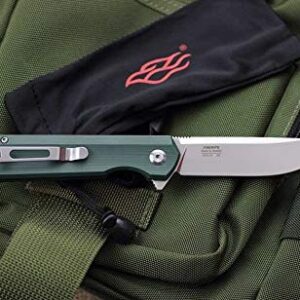 Firebird GANZO FH11S-GB Pocket Folding Knife D2 Steel Blade G10 Anti-Slip Handle with Clip Hunting Fishing Camping Gear Outdoor Folder EDC Pocket Knife (Green)