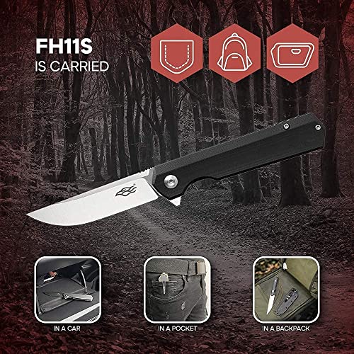 Firebird GANZO FH11S-GB Pocket Folding Knife D2 Steel Blade G10 Anti-Slip Handle with Clip Hunting Fishing Camping Gear Outdoor Folder EDC Pocket Knife (Green)