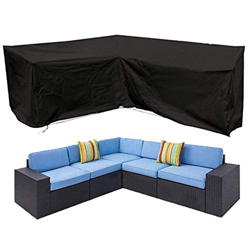 Oslimea Patio V-Shaped Sectional Sofa Cover, Water Resistant Outdoor Sectional Furniture Cover Patio Furniture Cover L-Shaped Garden Couch Protector 85" L (on Each Side) x 34" D x 31.5" H