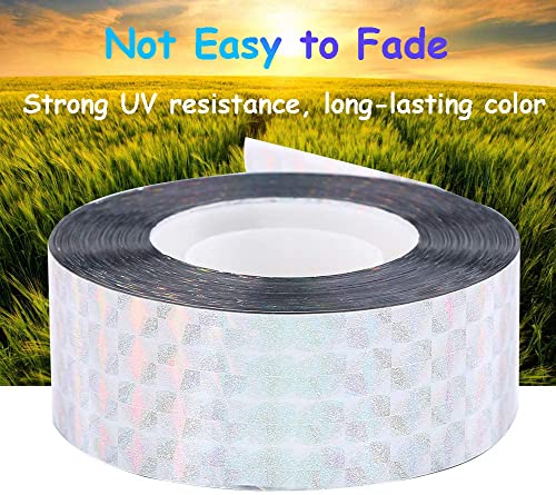 90M Bird Deterrent Tape, Holographic Ribbon, Reflective Tapes, Bird Scare Tape Garden Ribbon, Ideal for Gardens, Orchards, Lawns, Ponds