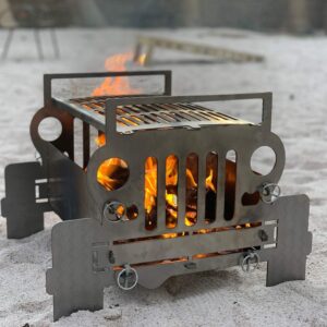 300 Industries SUV Inspired Fire Pit with Grill Outdoor Compact Fireplace