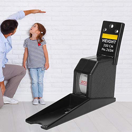 Hilitand Height Measuring Tape, 2 Meters Retractable Adult Child Height Tool Ruler Metal Measuring Tool for Height Measurement(Black)