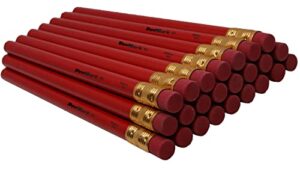 revmark jumbo round pencil 24-pack with black lead, usa made. quality cedar wood for carpenters, construction workers, woodworkers, framers, diy, students, teachers (red)