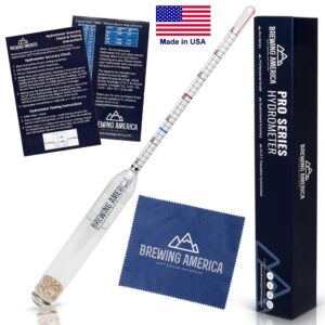 usa made maple syrup hydrometer density meter for sugar and moisture content measurement for consistently delicious pure syrup – made in america - brix & baume scales - easy read red line calibrated