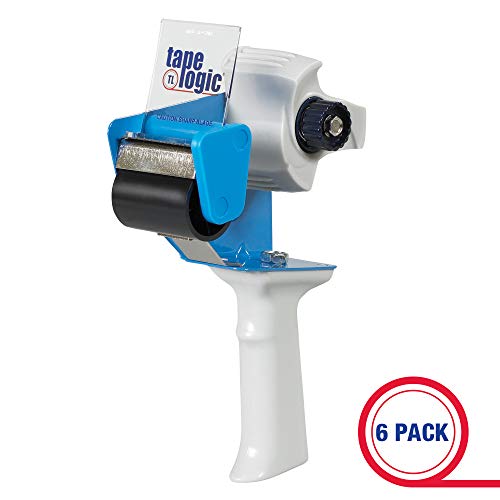 Top Pack Supply Tape Logic (6 Pack) Industrial Carton Sealing Tape Dispenser, 2", Blue/White