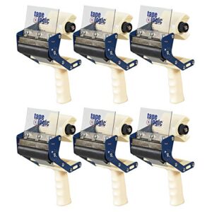 top pack supply tape logic (6 pack) heavy-duty carton sealing tape dispenser, 4", blue/white