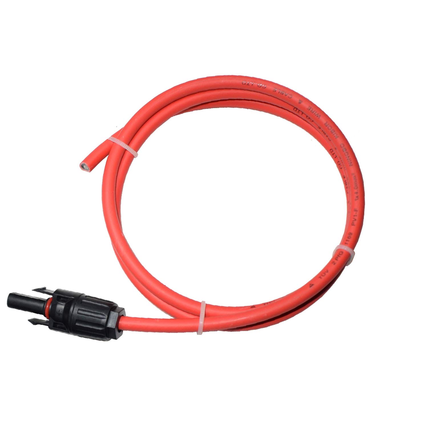 LIXINTIAN 3.3 Feet (4mm²) Solar Panel Extension Cable，with Female and Male Connectors (3.3FT Red+3.3FT Black)