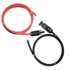 LIXINTIAN 3.3 Feet (4mm²) Solar Panel Extension Cable，with Female and Male Connectors (3.3FT Red+3.3FT Black)